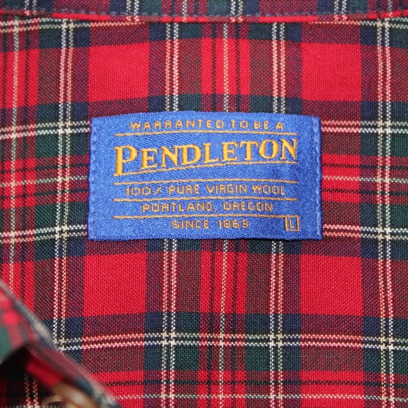 Sir Pendleton Wool Flannel Shirt Men's‎ Size Large 100% Virgin Button Up Plaid - Picture 3 of 6